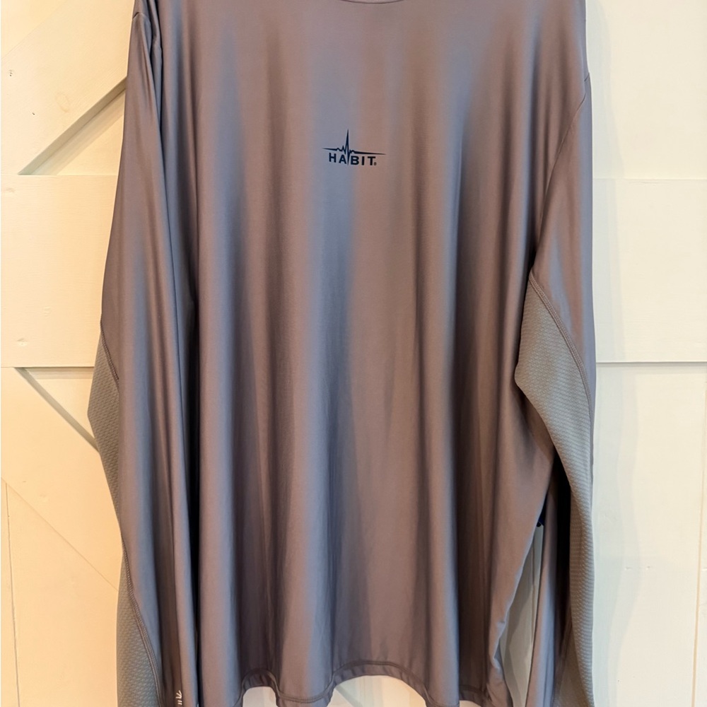 Habit Men's Gray Long Sleeve Solar Factor Performance Tee XL Quick Dry‎ *NWT*
